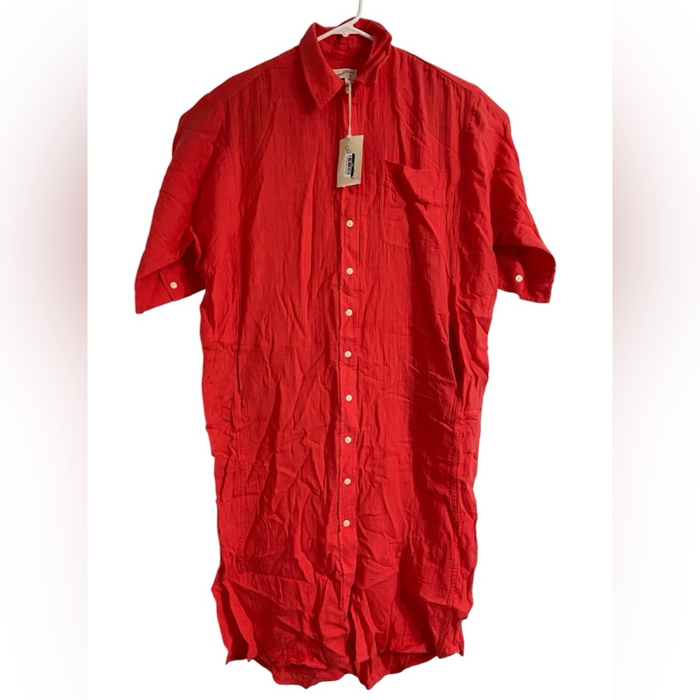 Women’s Short Sleeve Midi Shirtdress - Universal Thread Red Size Small